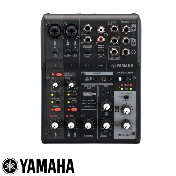 Yamaha AG06MK2 B 6 Kanal Canlı Yayın Mixeri — görsel 1