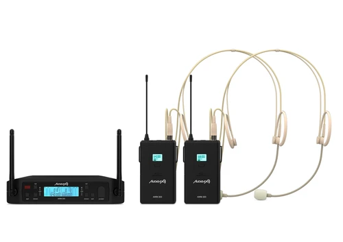 Audibax - AWM 203 2'li Kablosuz Baş Üstü Mikrofon Seti (Headset) — görsel 1