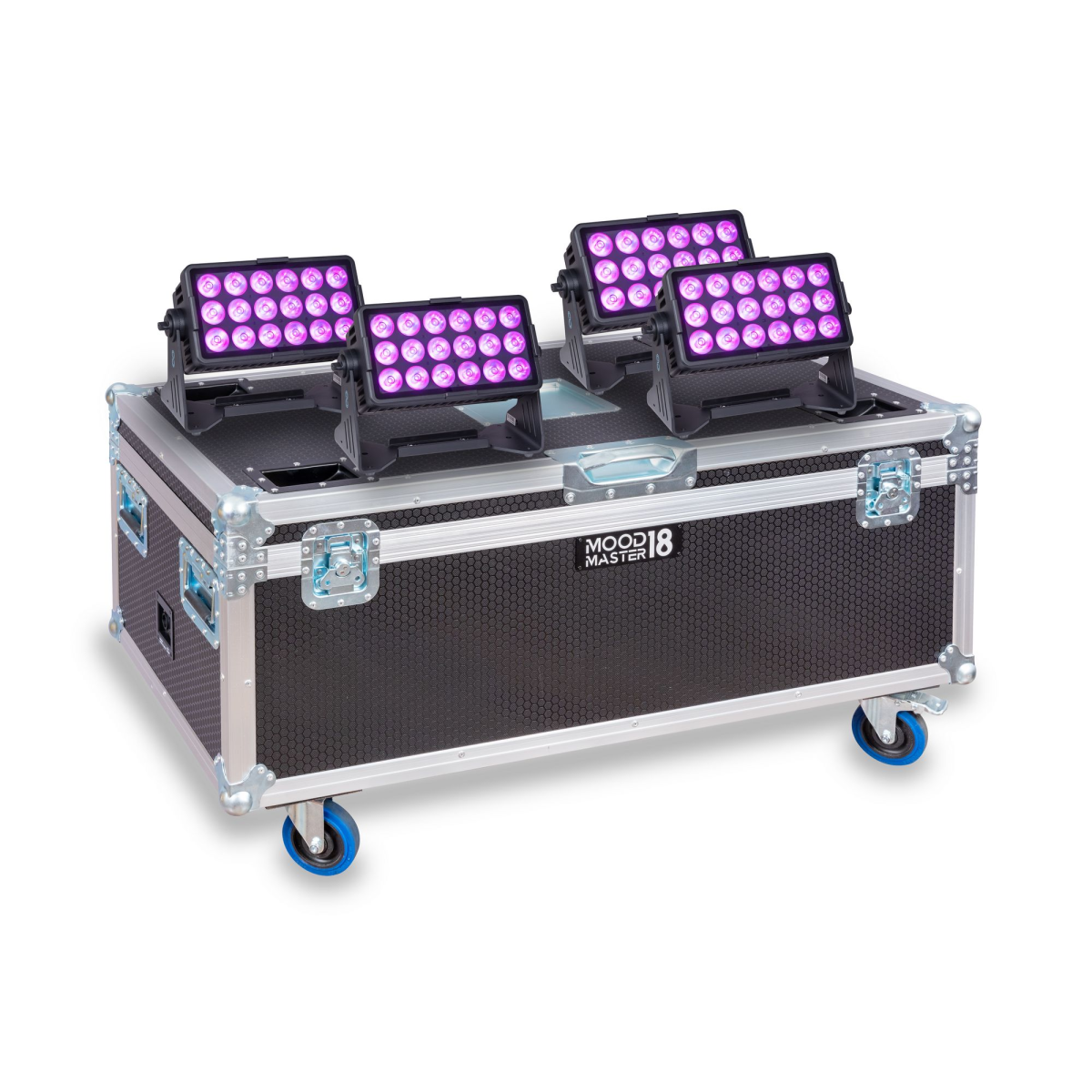 Centolight MOODMASTER 18-SET Taşıma kasalı dört adet IP65 bataryalı 18 × 15 W wash projektör seti — görsel 1