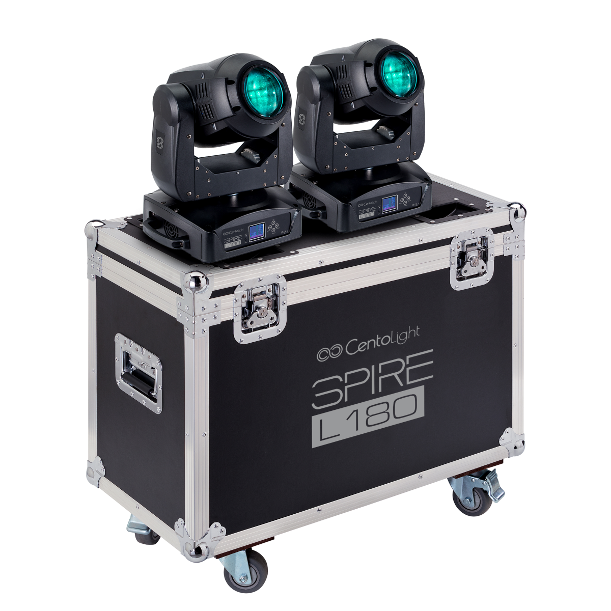Centolight SPIRE L180 SET Taşıma kasalı iki adet 180 W LED'li Beam moving head seti — görsel 1