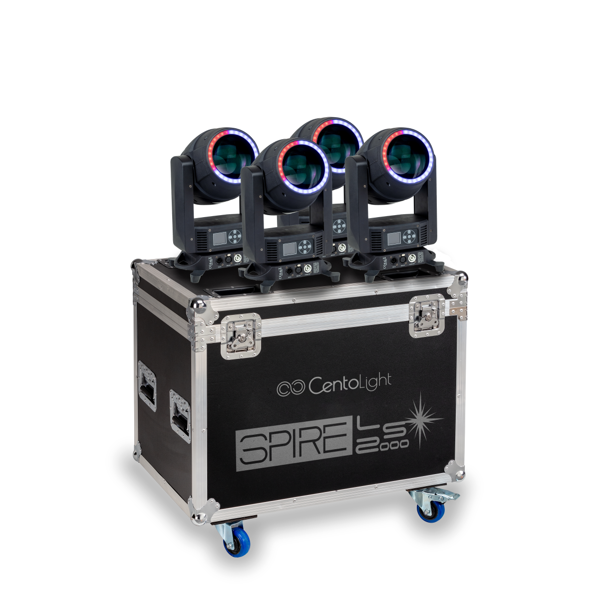 Centolight SPIRE LS2000-SET Taşıma kasalı dört adet lazer kaynaklı Beam moving head seti — görsel 1