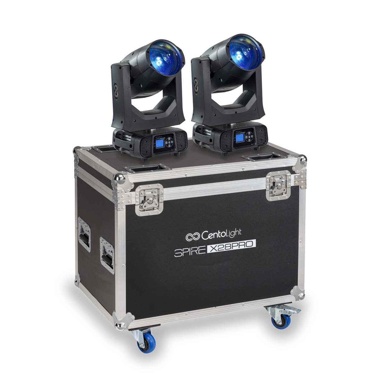 Centolight SPIRE X28 PRO-SET Taşıma kasalı iki adet 280 W deşarj lambalı Beam moving head seti — görsel 1