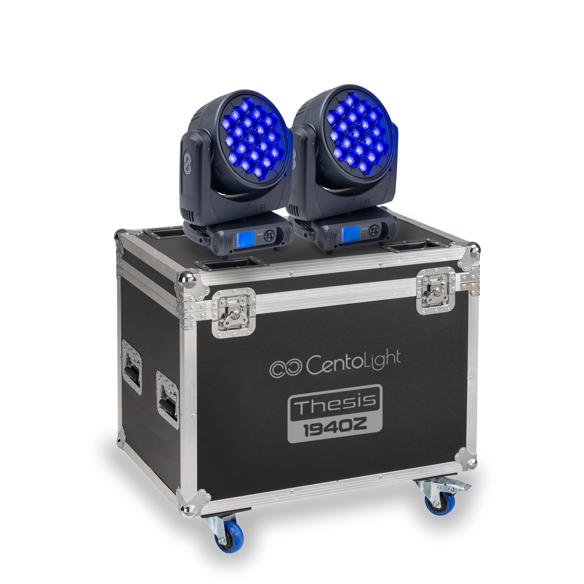Centolight THESIS-1940z-SET Taşıma kasalı iki adet 19 × 40 W wash moving head seti — görsel 1