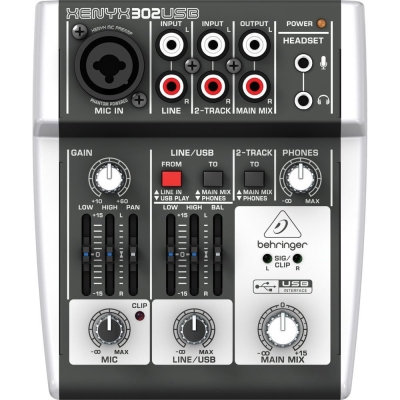 Behringer Xenyx 302USB 2 Kanal USB Ses Kartlı Stüdyo Mikseri — görsel 1