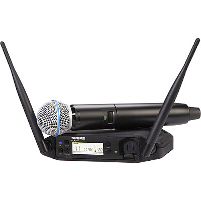 Shure GLXD24+/B58 Çift Bantlı Dijital Kablosuz El Mikrofonu Sistemi — görsel 1