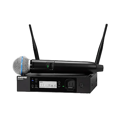 Shure GLXD24R+/B58-Z3 Çift Bantlı Dijital Kablosuz Rack El Mikrofonu Sistemi — görsel 1