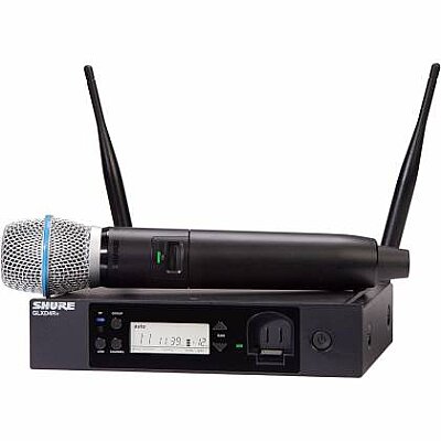 Shure GLXD24R+/B87A-Z3 Çift Bantlı Dijital Kablosuz Rack El Mikrofonu Sistemi — görsel 1