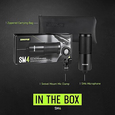 Shure SM4K-KIT Çift Diyaframlı Kondenser Home Stüdyo Kayıt Mikrofonu (Shock Mount + Pop Filtre + Kılıf Set) — görsel 1