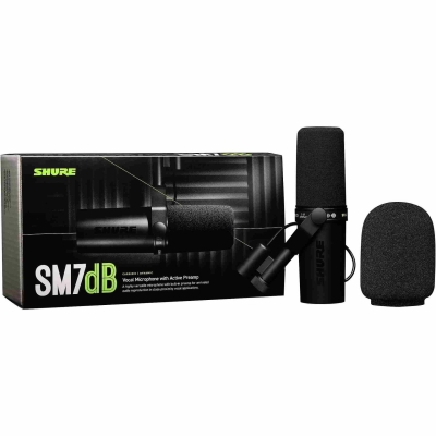Shure SM7dB Dinamik Vokal Mikrofonu +28dB Dahili Aktif Preamplı — görsel 1