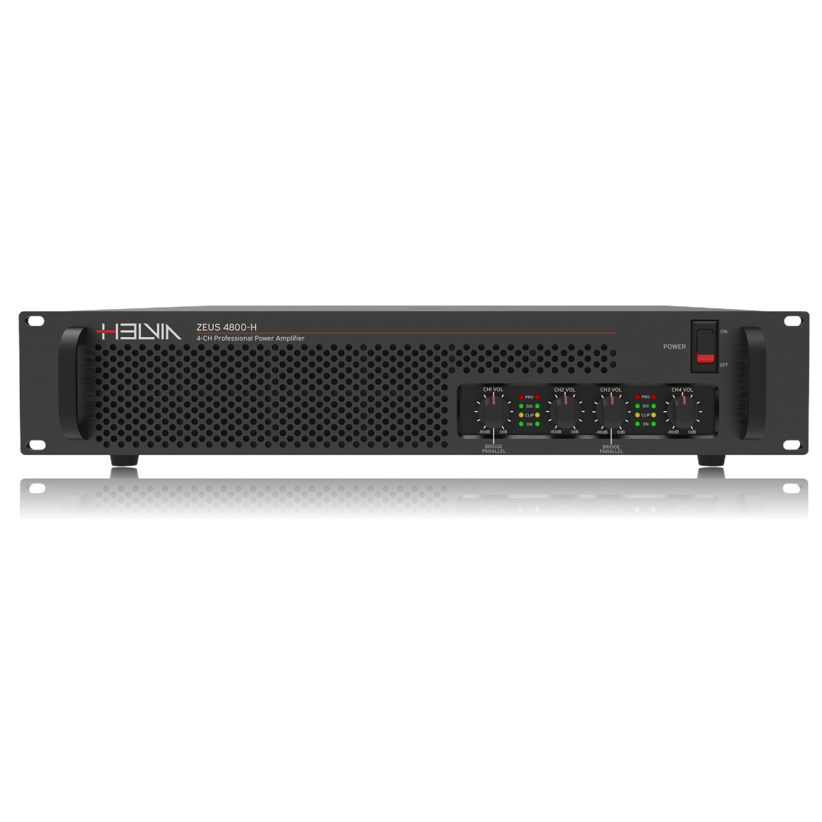 HELVIA ZEUS 4800-H – Dört Kanallı H Sınıfı Güç Amplifikatörü — görsel 1